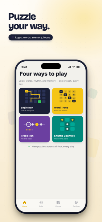 Choosing a game mode in Think Puzzle